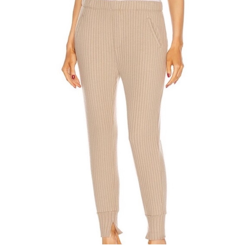 Enza costa ribbed sweat pants size small light brown tan skinny leg